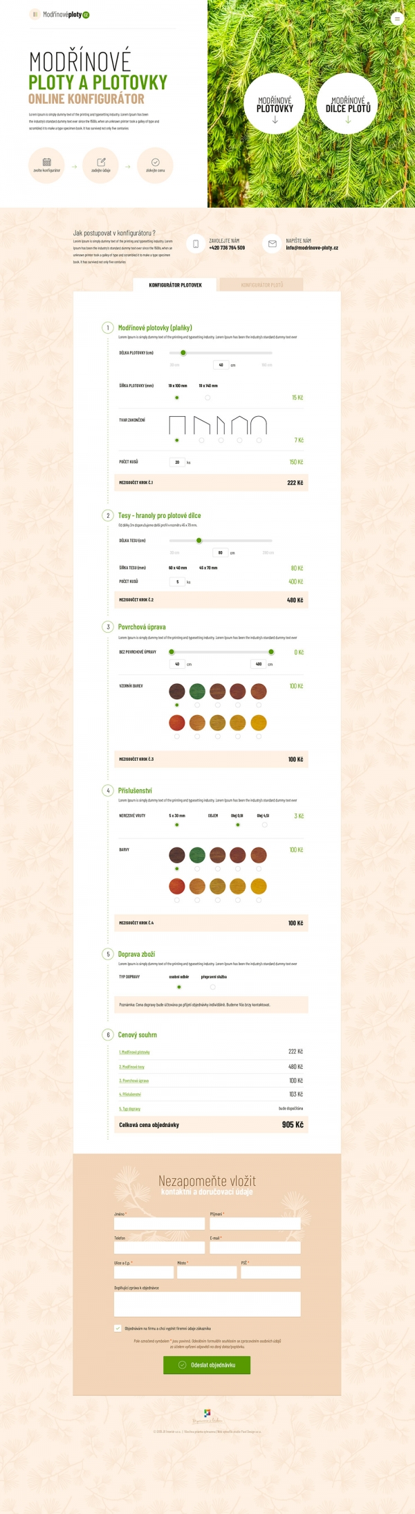 Online konfigurátor pro modřínové ploty