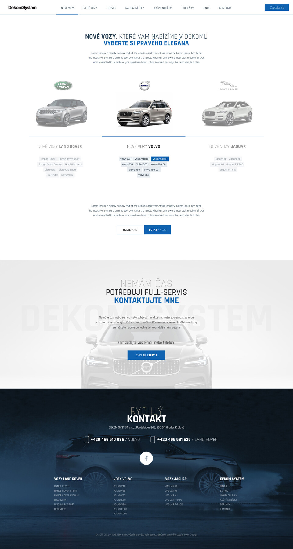 Grafická realizace webu pro DEKOM SYSTEM v Pardubicích
