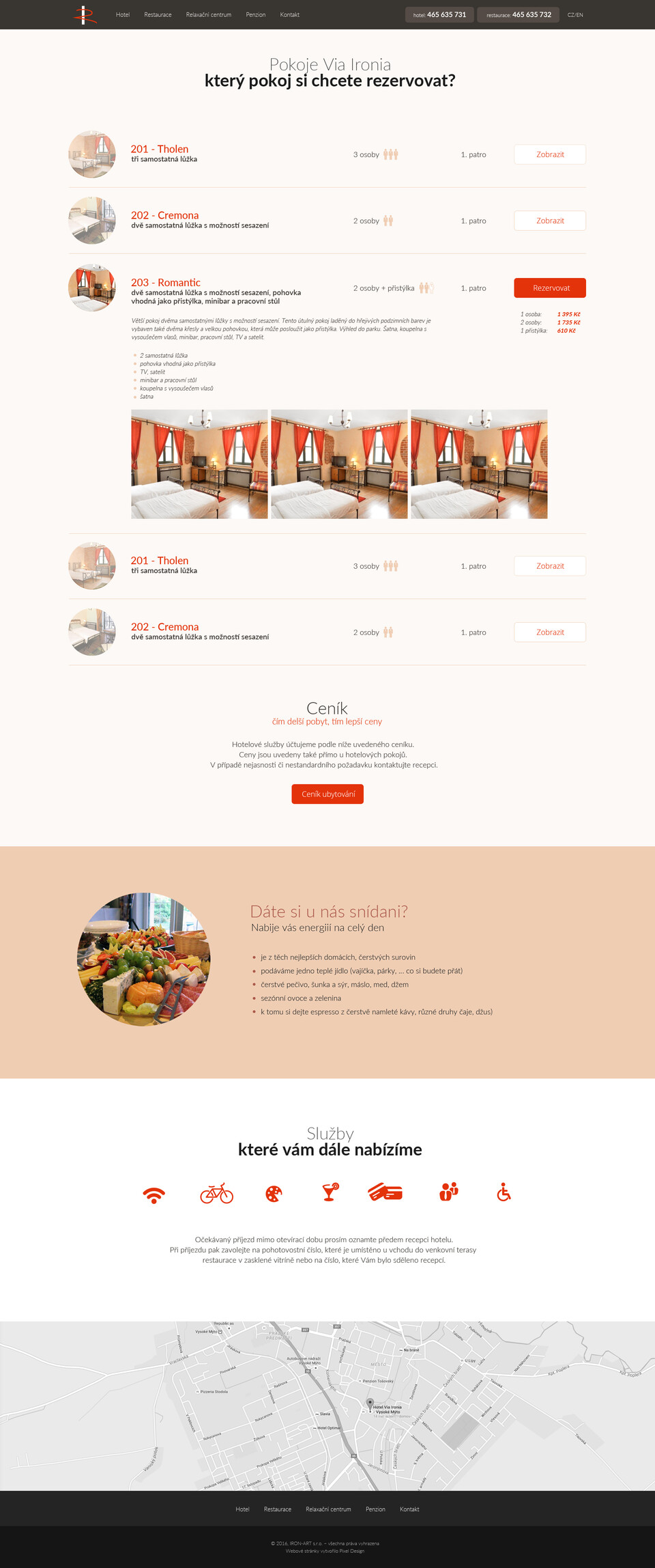 VIA IRONIA hotel a restaurace
