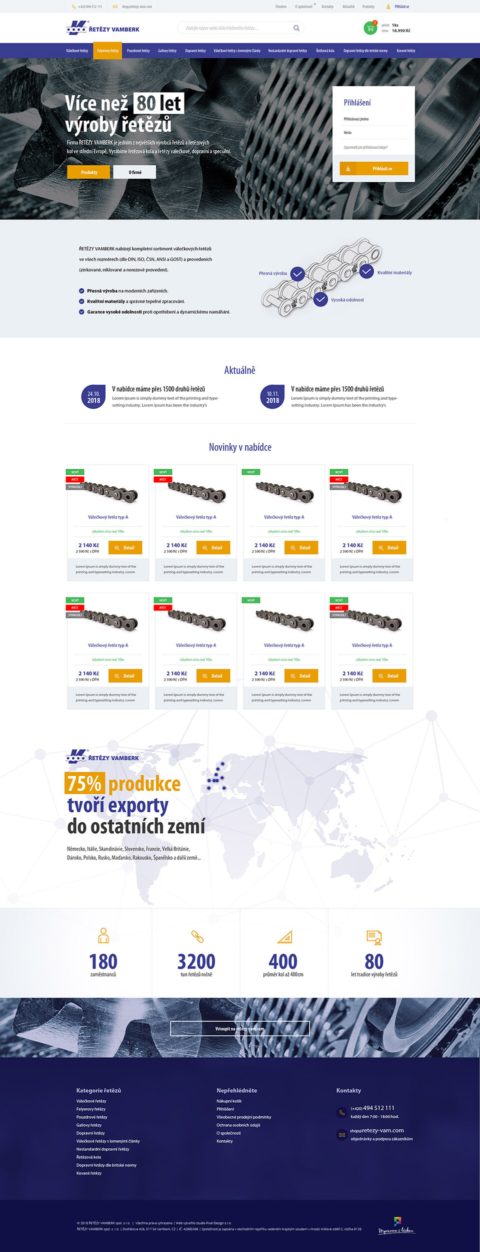 E-shop pro evropského leadera ŘETĚZY VAMBERK