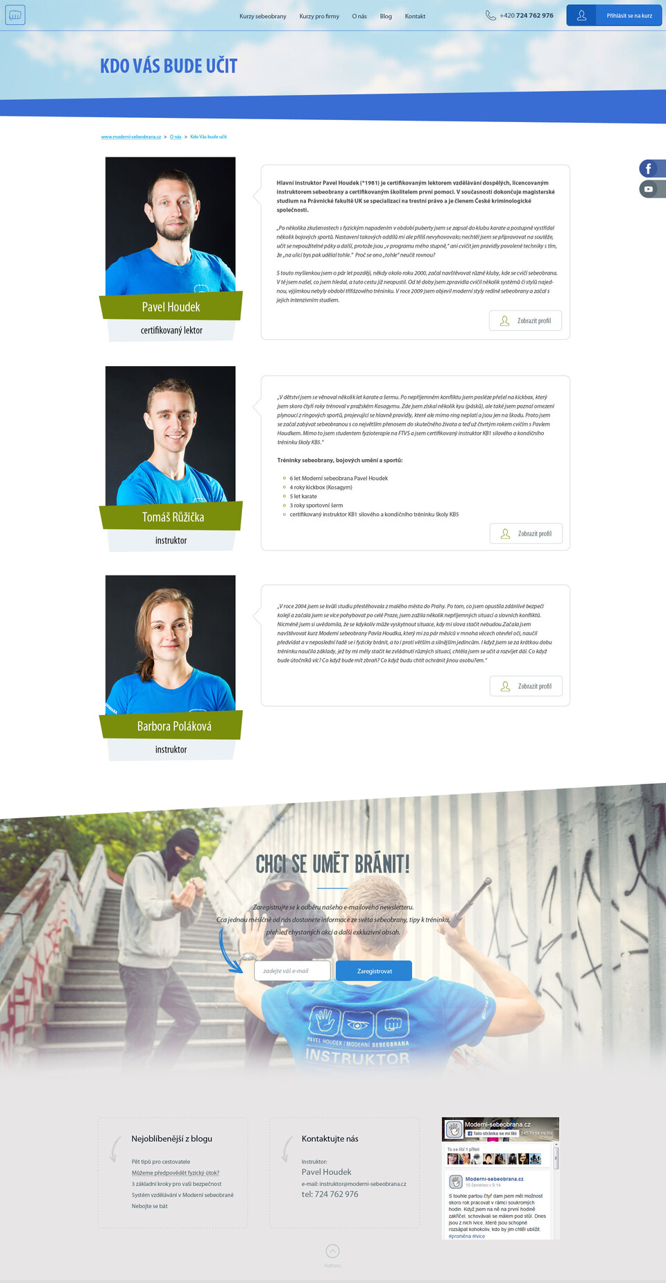 Webdesign pro kurzy Moderní sebeobrany