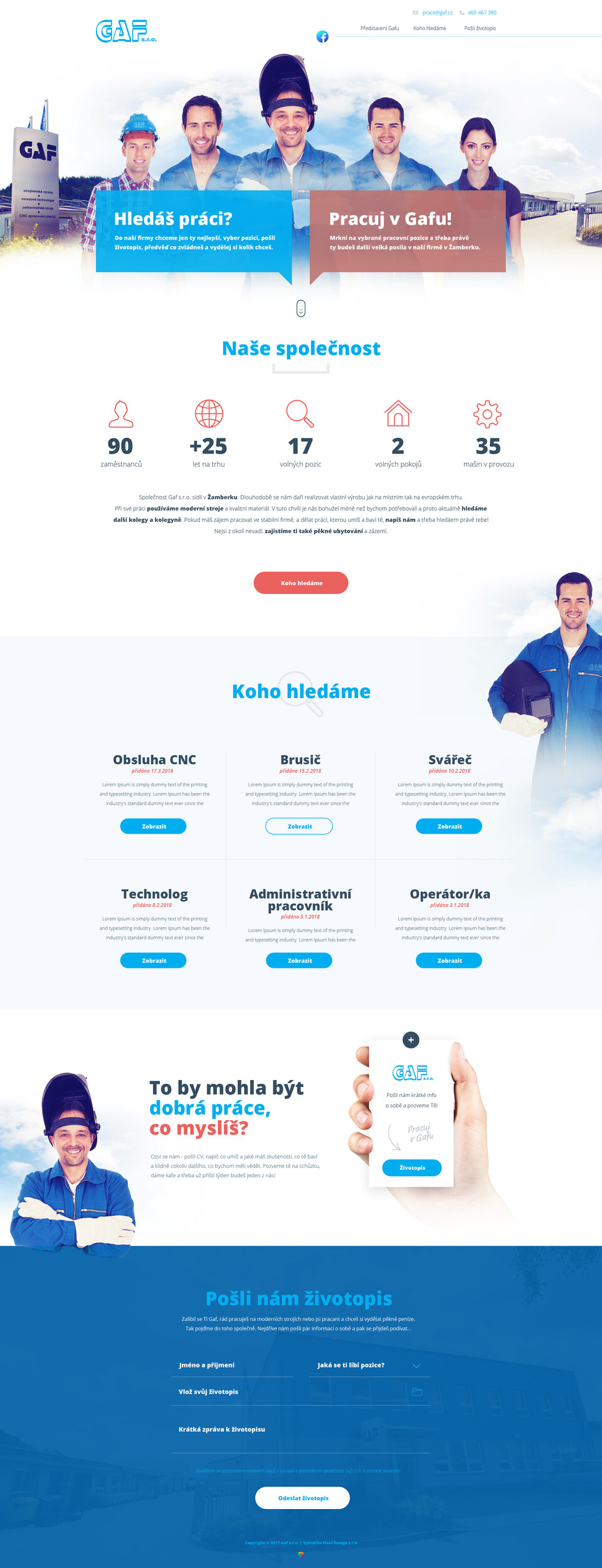 Nápaditý webdesign pro GAF s.r.o. Žamberk